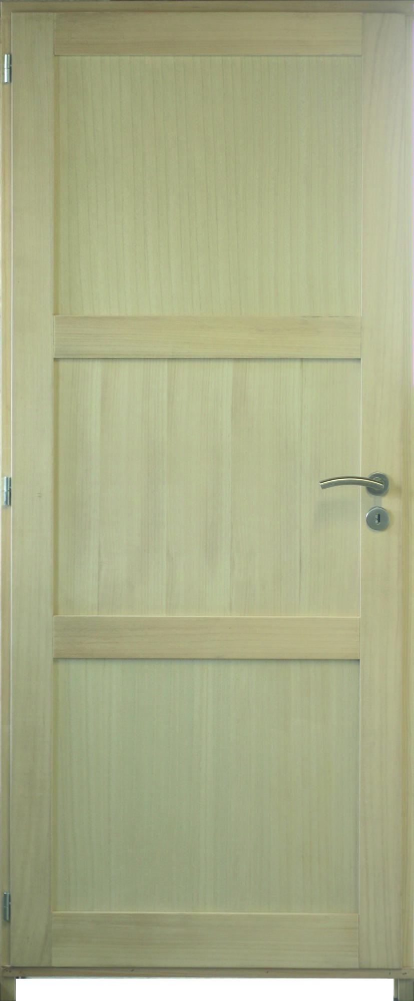 BLOC PORTE 3 PANNEAUX PLACAGE PAULOWNIA largeur 73 POUSSANT DROITE ENVOYE