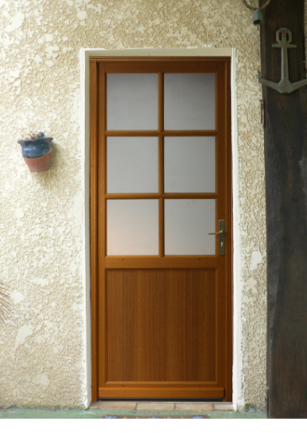 Porte De Service En Bois Modele 'Naxos' 200X90 Poussant Gauche (Cotes Tableau)