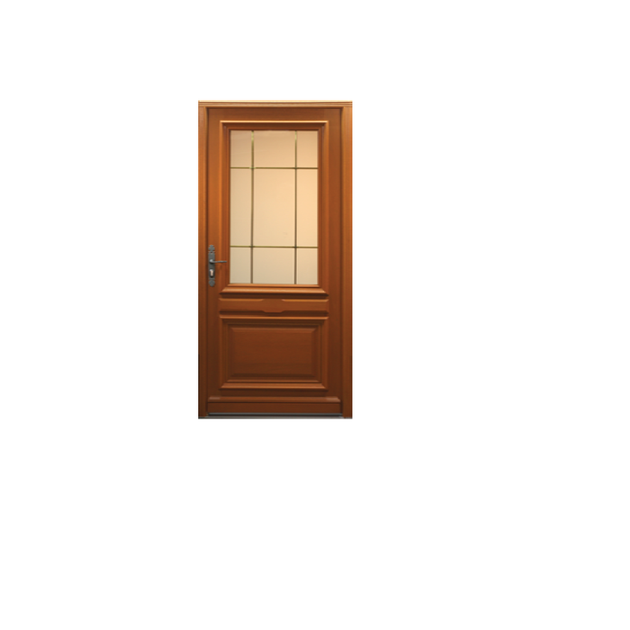 Porte d'entrée Bois vitrée, Cornelia, H,215xl,90 p, droit Cote Tableau GD MENUISERIES 0