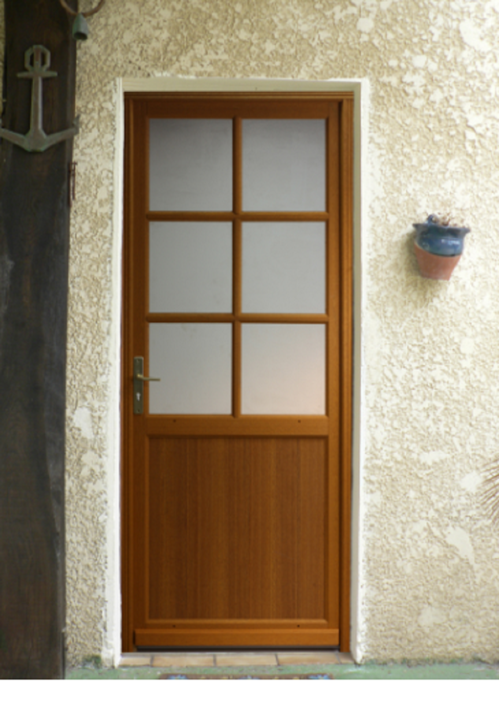 Porte De Service En Bois Modele 'Naxos' 200X80 Poussant Droite (Cotes Tableau)