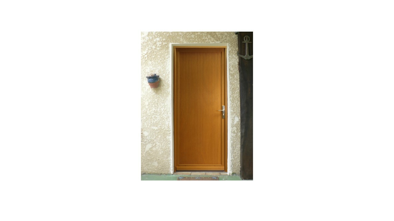Porte De Service En Bois Modele 'Armagos' 200X90 Poussant Gauche (Cotes Tableau)