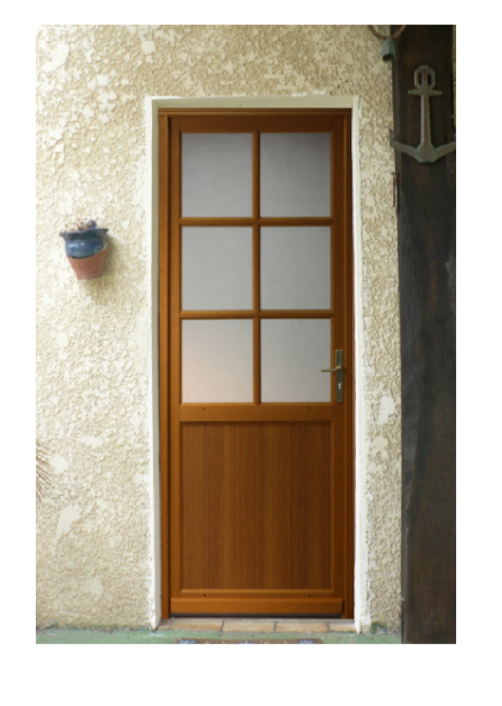 Porte De Service En Bois Modele 'Naxos' 215X90 Poussant Gauche (Cotes Tableau)