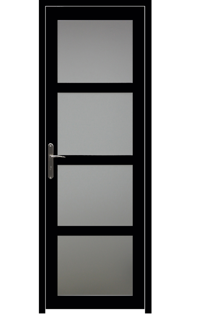 BLOC PORTE TELIA EN ENROBE NOIR largeur 73 POUSSANT DROITE