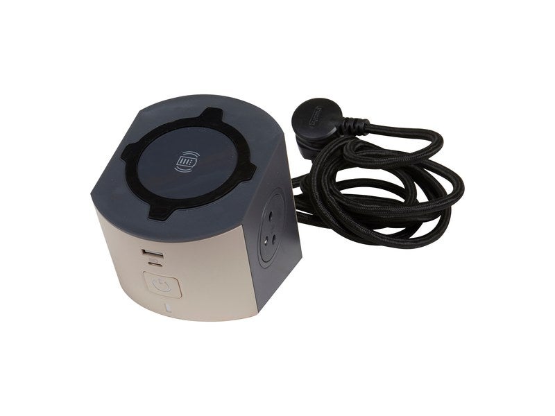 Multiprise Usb Filaire Compact, 2 Prises Noir