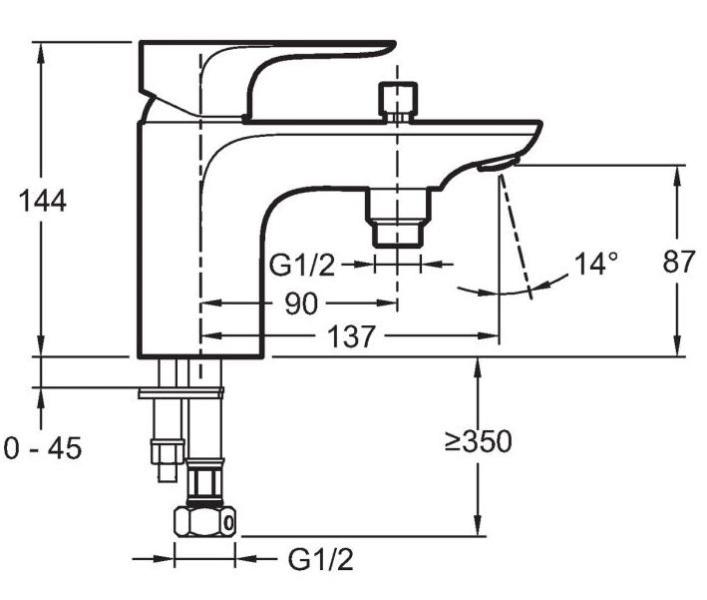 Jacob Delafon Mitigeur Baindouche Monotrou Aleo