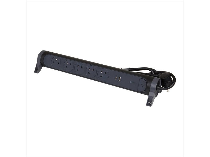Multiprise Usb Filaire, 5 Prises Noir