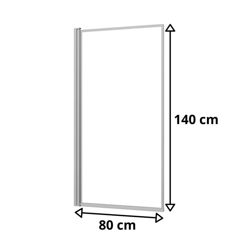 Paroi de bain 1 volet LOFT-GAME réversible - verre 4 mm - profilé chromé - transparent neutre - 80 x 140 cm 1