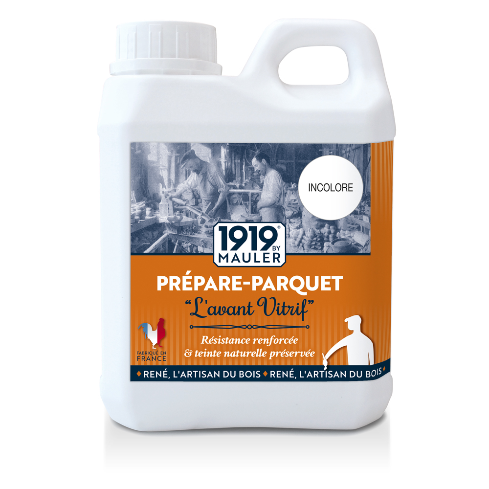 Fondur Parquet avant vitrificateur - Incolore 1l Ecolabel "l'avant-vitrif" 1919 By Mauler : Qualité Professionnelle