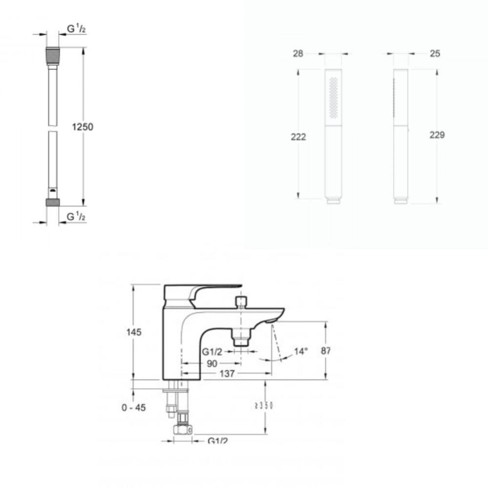 Jacob Delafon Ensemble Mitigeur Bain Douche mécanique sur
