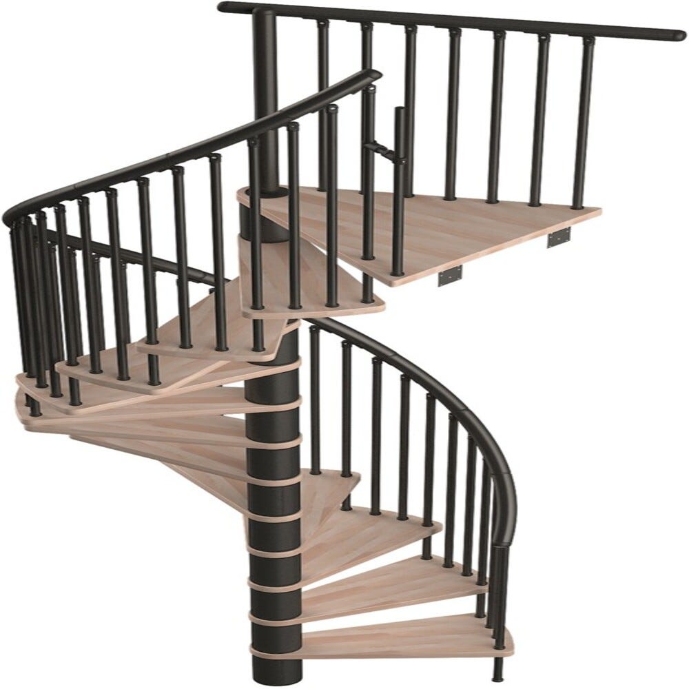Escalier colimaçon HandyStairs "Spiral Effect" - ? 140 cm - hauteur 309 cm - 12 marches en hêtre laqué 2