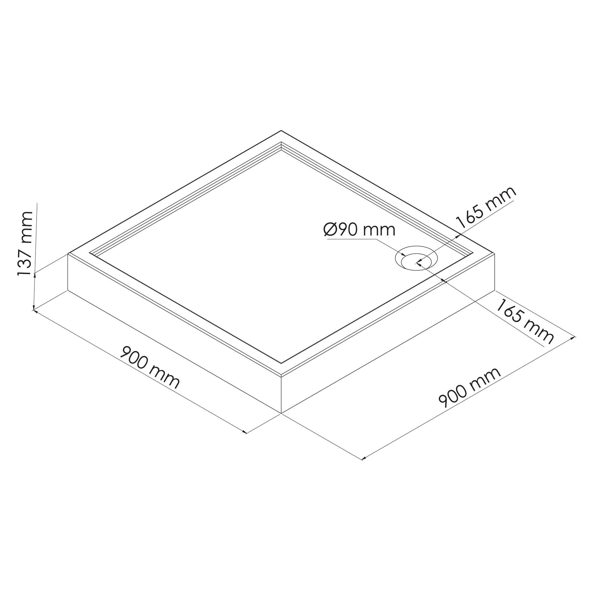 Ondée - Receveur de douche à poser carré lisse 90 x 90 cm en acrylique blanc - LARY Ayor 8