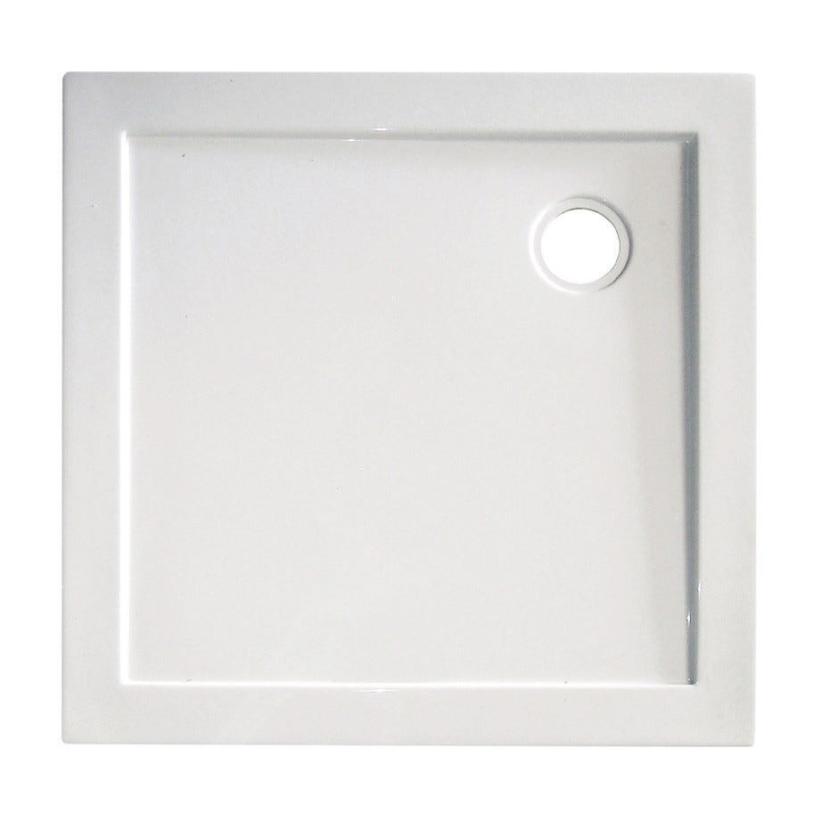Ondée - Receveur de douche à poser carré lisse 90 x 90 cm en acrylique blanc - LARY Ayor 0