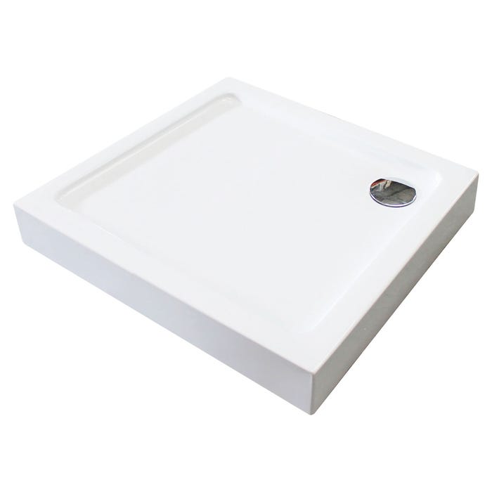 Ondée - Receveur de douche à poser carré lisse 90 x 90 cm en acrylique blanc - LARY Ayor 5