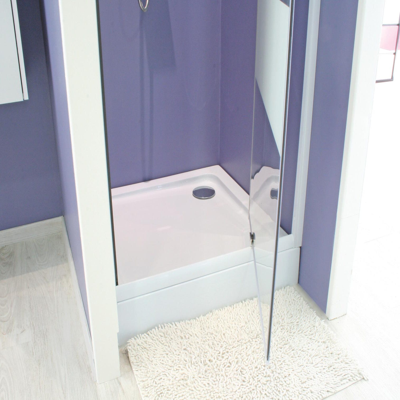 Ondée - Receveur de douche à poser carré lisse 90 x 90 cm en acrylique blanc - LARY Ayor 1