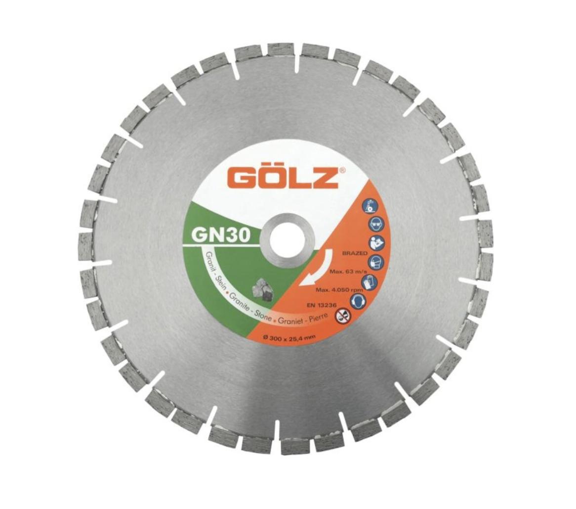 GÖLZ - Disque diamant GN30, coupe à eau - pour scie à eau sur table - ø 300 mm / alésage 25.40 mm