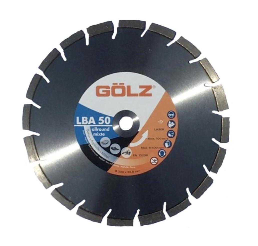 GÖLZ - Disque diamant LBA50, coupe à sec et à eau pour découpeuse - ø 350 mm / alésage 20 mm