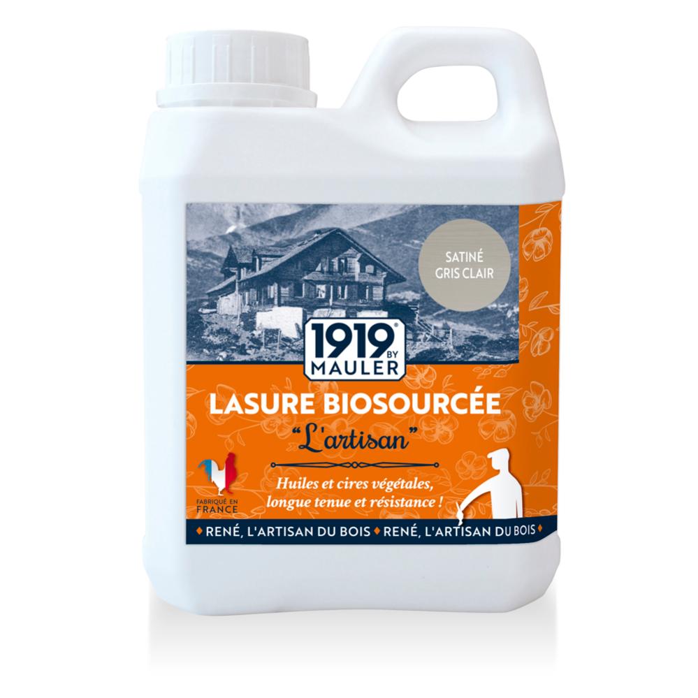 Lasure Gris Clair Biosourcée "l'artisan" 1l 1919 By Mauler : ne pèle pas, ne s'écaille pas, sans odeur