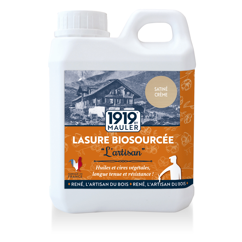 Lasure Biosourcée "l'artisan" Blanc Crème 2,5l 1919 By Mauler : ne pèle pas, ne s'écaille pas, sans odeur