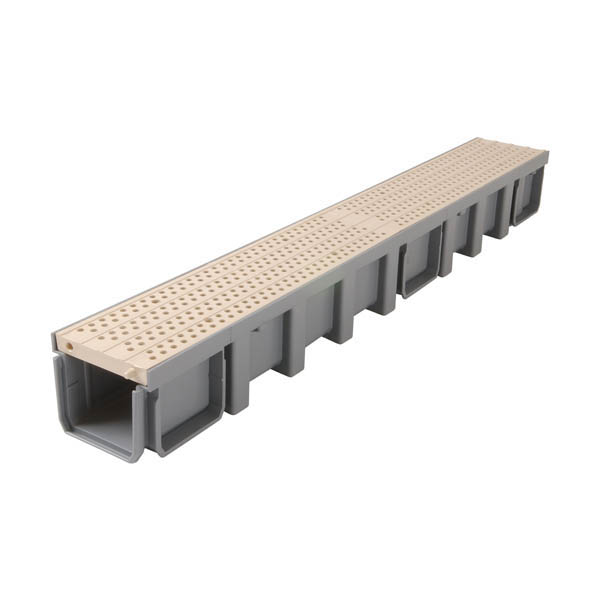 NICOLL Caniveau 1m grille piscine PVC A15 largeur 130 sable