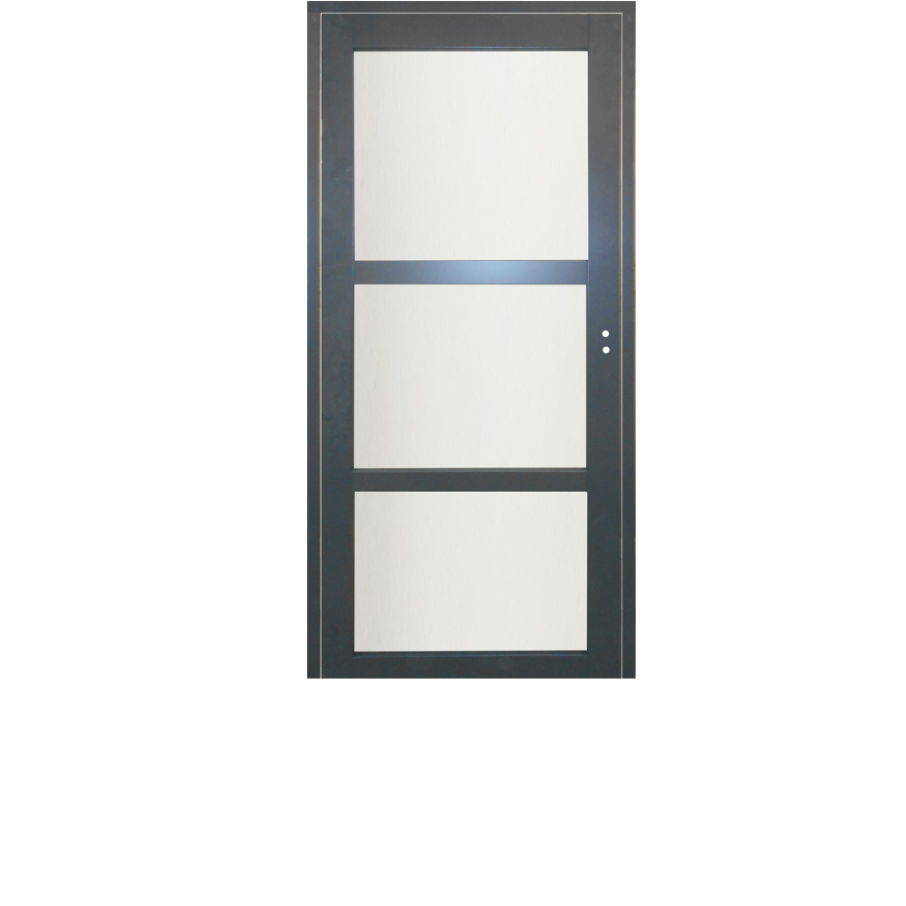 BLOC PORTE EN ENROBE GRIS ANTHRACITE largeur 83 POUSSANT GAUCHE