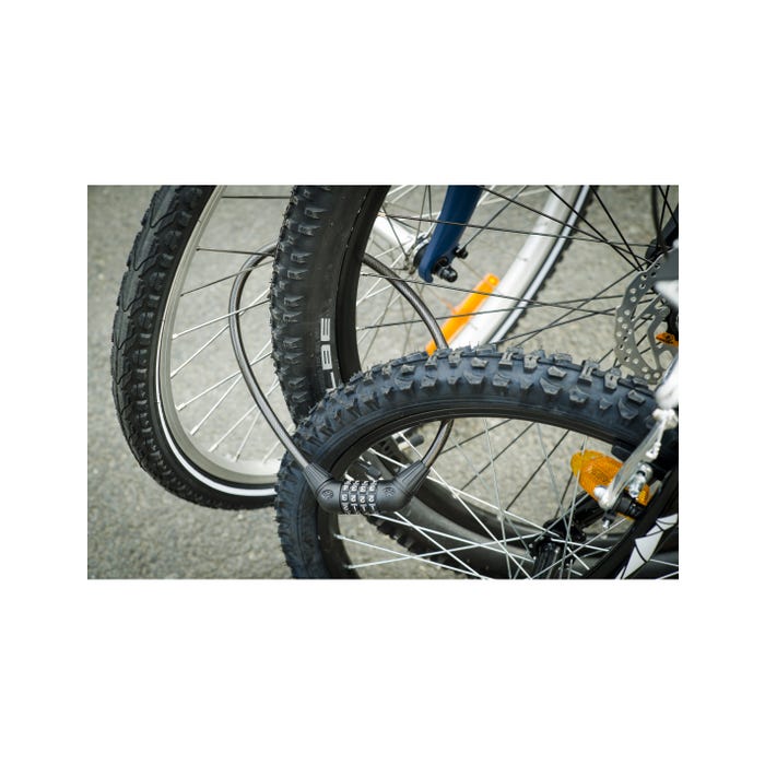 THIRARD - Antivol à combinaison Twisty, 4 chiffres, câble acier, vélo, 10mmx0.65m, noir 1