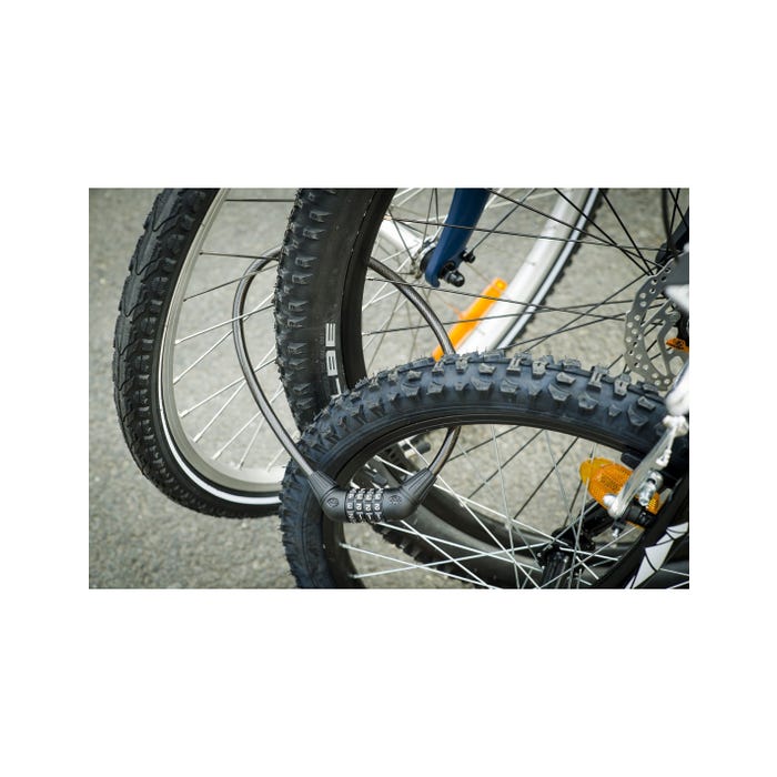 THIRARD - Antivol à combinaison Twisty, 4 chiffres, câble acier, vélo, 10mmx0.65m, noir 4
