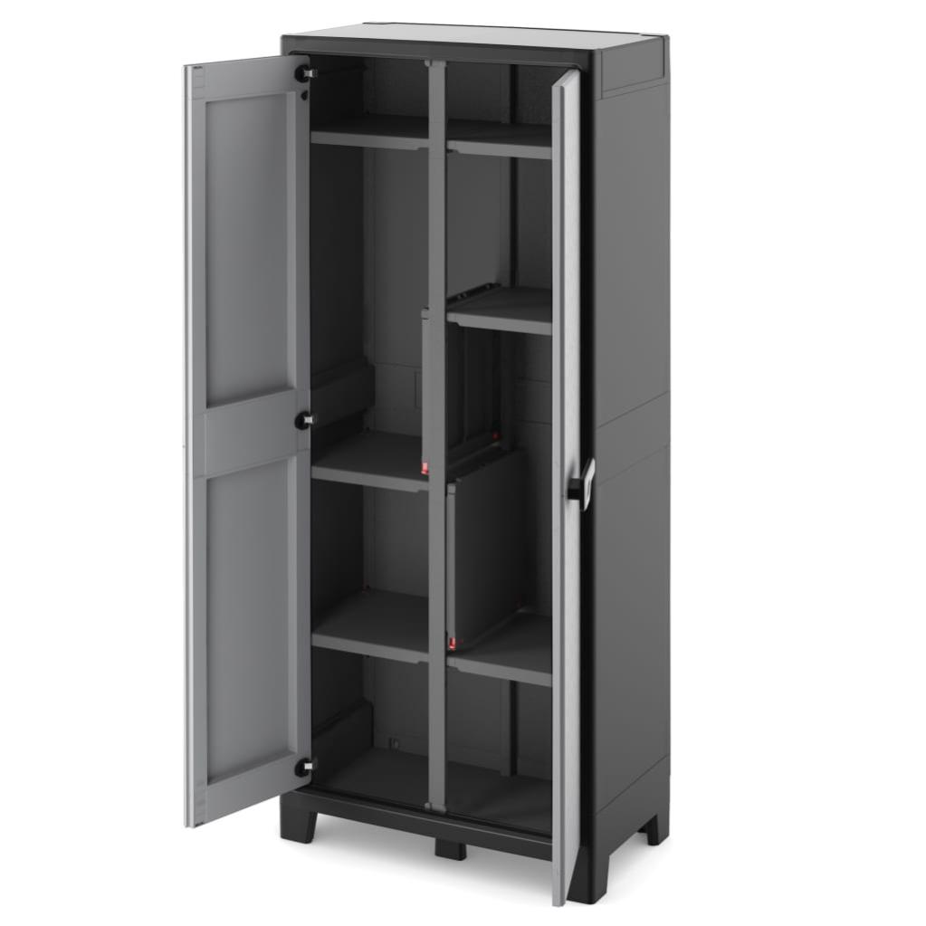 KETER Armoire Haute Utilitaire TITAN Noir et Gris 80 x 44 x 182 cm