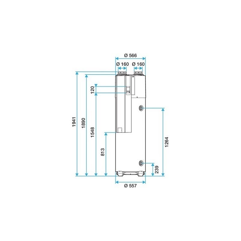 Chauffe eau thermodynamique - B200-FAN T.Flow Hygro+ ALDES - 11023198 Avec ventilateur, pour logement individuel 1