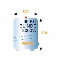 Chauffe-eau électrique blindé 200L CHAUFFEO vertical sur socle - ATLANTIC - 022120 1