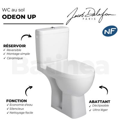 Pack wc ODEON UP sortie horizontale avec abattant standard - JACOB DELAFON - E0520-00