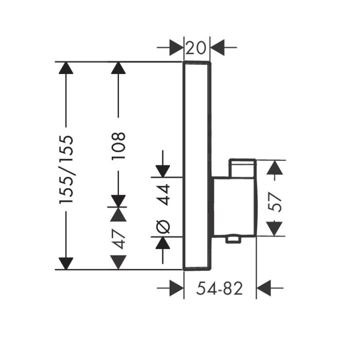 Hansgrohe Set de finition ShowerSelect pour mitigeur thermostatique encastré avec 2 fonctions, noir mat (15763670) 2