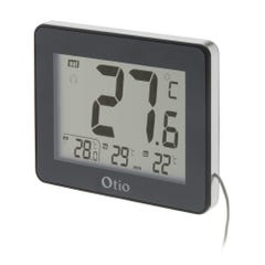 Thermomètre intérieur / Extérieur filaire Noir - Otio 2