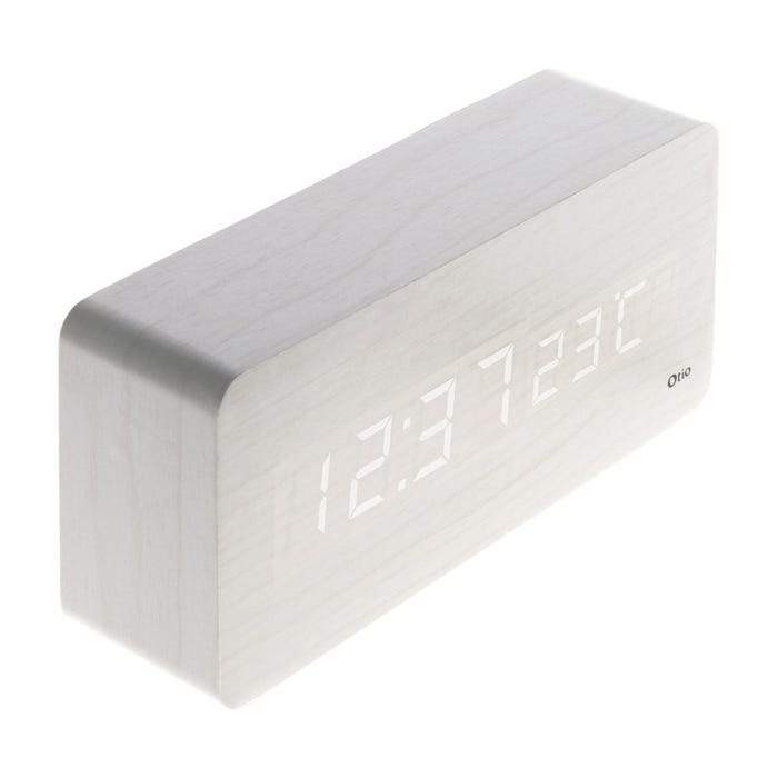 Thermomètre lingot finition effet bois blanc cérusé - Otio 0