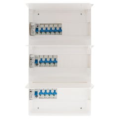 Coffret T5 39 modules Blanc équipé de 13 disjoncteurs et 3 inter. diff. livré avec accessoires - Zenitech 1