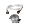 Pack tuyau gaz flexible 1.50 m + Détendeur Butane à clipser Quick-On Valve Diam 27mm BUTAGAZ Avec Sécurité stop gaz