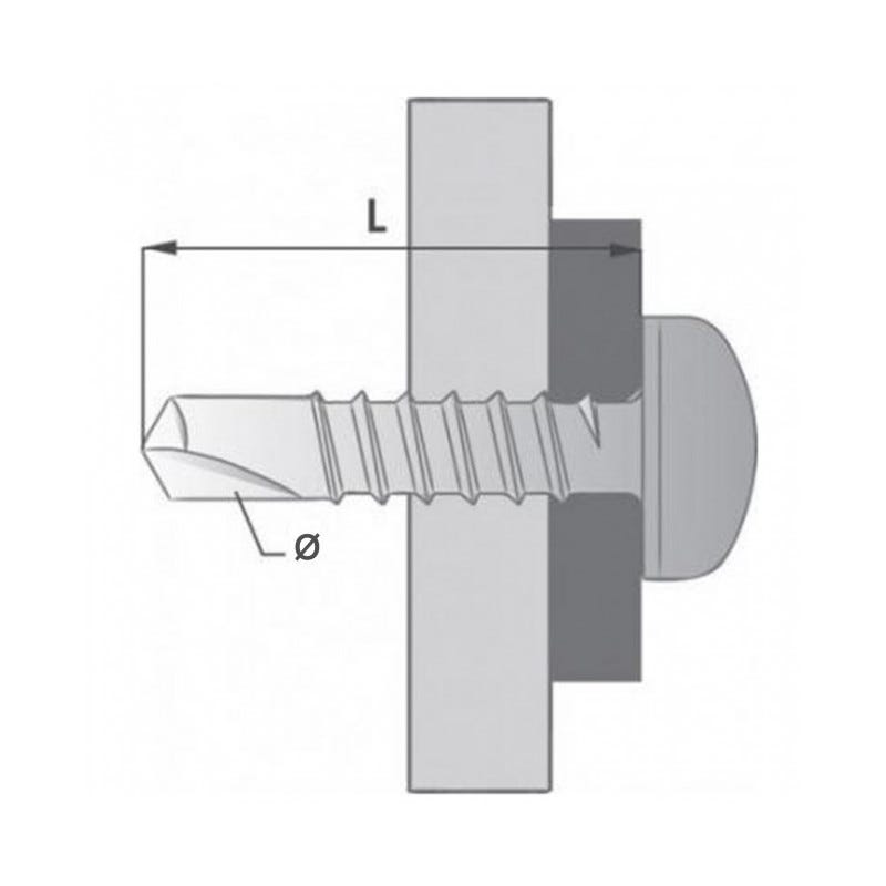 Vis autoperceuse tête cylindrique empreinte Philips acier zingué (boîte) SCELL-IT - Ø mm: 4.8 - Long. mm: 32 - Qté / boîte: 250 1