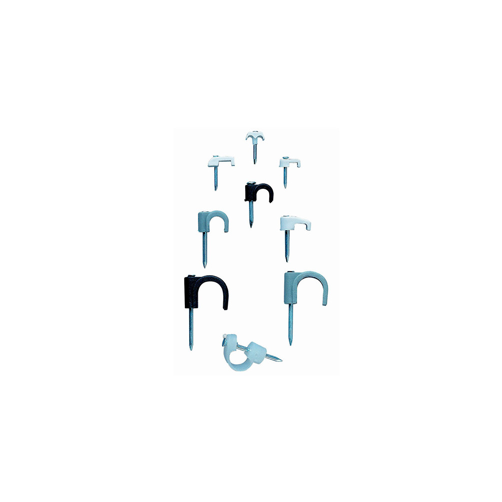 Crampon nylon Blanc (polyamide 6,6) avec clou en acier zingué - Boite de 100 3 x 2,5