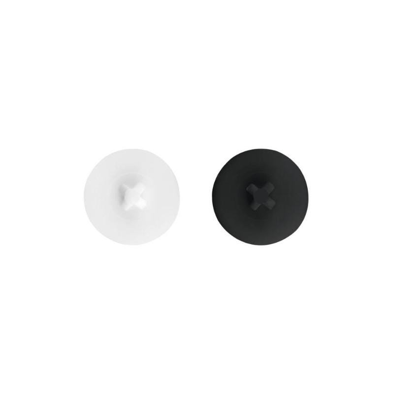(Boite de 1000) Capuchon blanc et noir pour vis PVC-71 4,8 Noir 2
