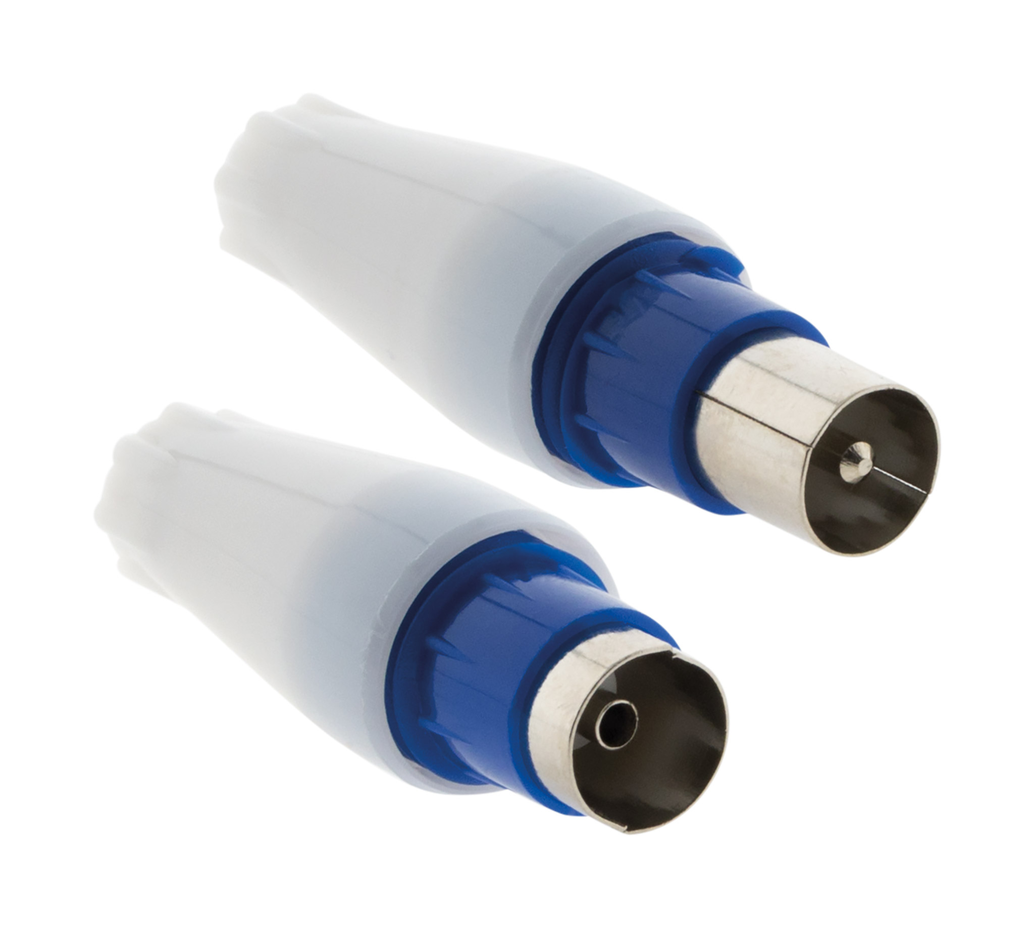 2 Fiches TV 1 mâle+ 1 femelle ø9.5mm, sortie droite
