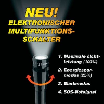 Lampe torche compacte Mini Pro LED SP2P - IPX4 - 2 piles AA - 332 lumens -  16.7cm - Noir 