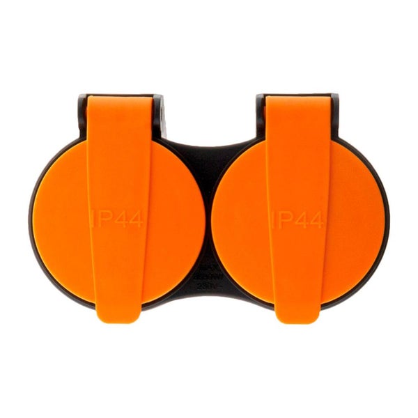 Rallonge étanche 2 prises avec clapet orange 2P+T H07RN-F 3x 1,5mm² 25m - Zenitech 2