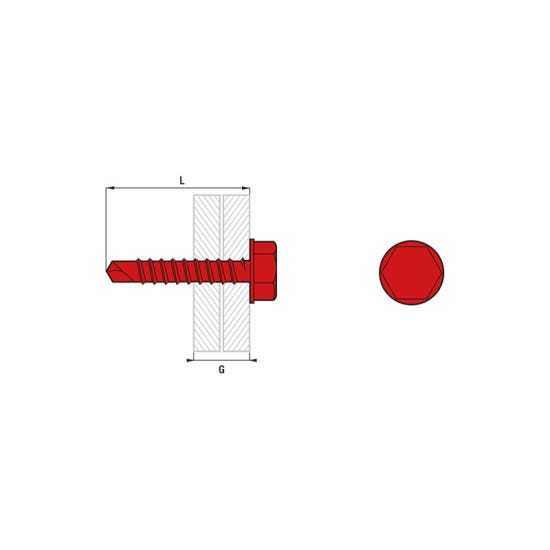 Vis autoperceuse tête hexagonale à embase acier zingué (boîte) SCELL-IT - Ø mm: 6.3 - Long. mm: 50 - Qté / boîte: 250 0