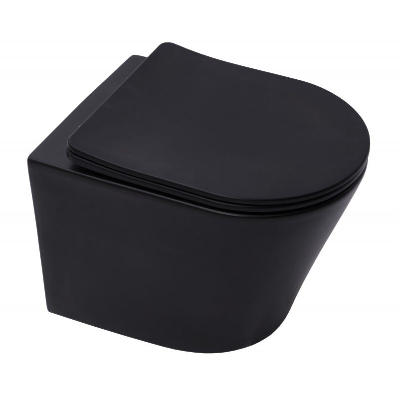 Grohe Pack WC Bâti-support Rapid SL + WC Infinitio sans bride noir mat + Abattant softclose + Plaque noire mat 2