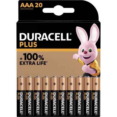 Duracell Plus-AAA CP20 Pile LR3 (AAA) alcaline(s) 1.5 V 20 pc(s)