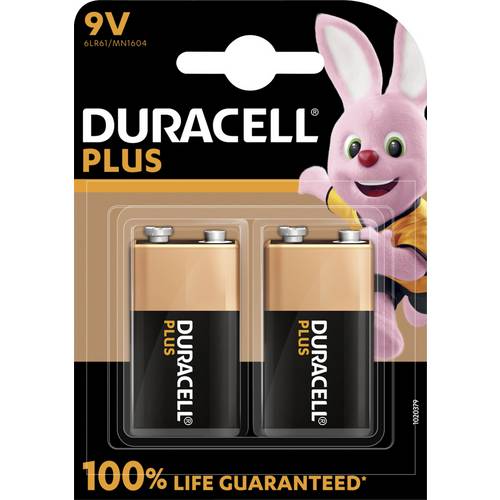Duracell Plus-9v B2 Pile 6lr61 (9v) Alcaline(s) 9 V 2 Pc(s)