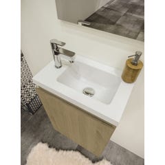 Ensemble meuble lave-mains avec miroir PORTO PACK - couleur chêne - L40 x H51 x P25 cm 3