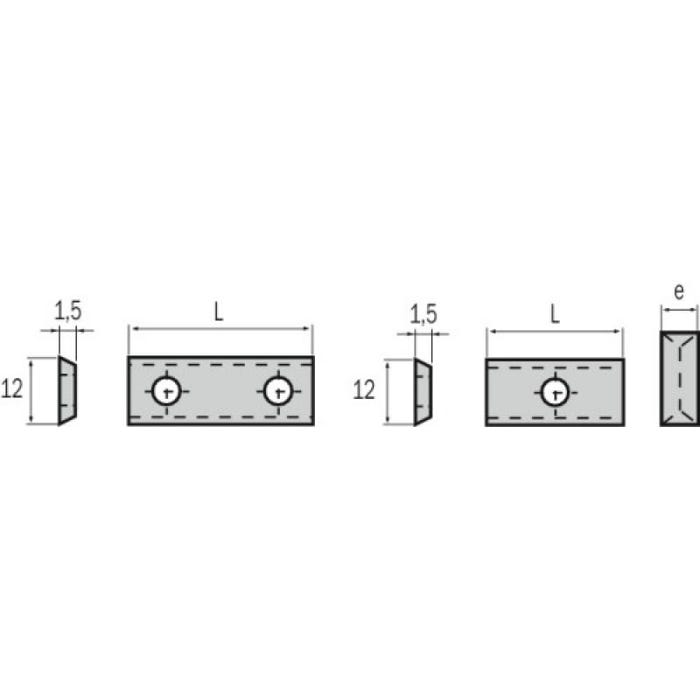 Plaquettes carbure réversibles, dimensions 9,6x12x1,5 mm, paquet de 10 plaquettes 3