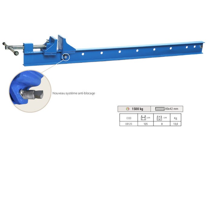 Dormant Piher 8125 V 80-125cm puissance de serrage 1500kg bleu avec nouveau système anti-blocage 4
