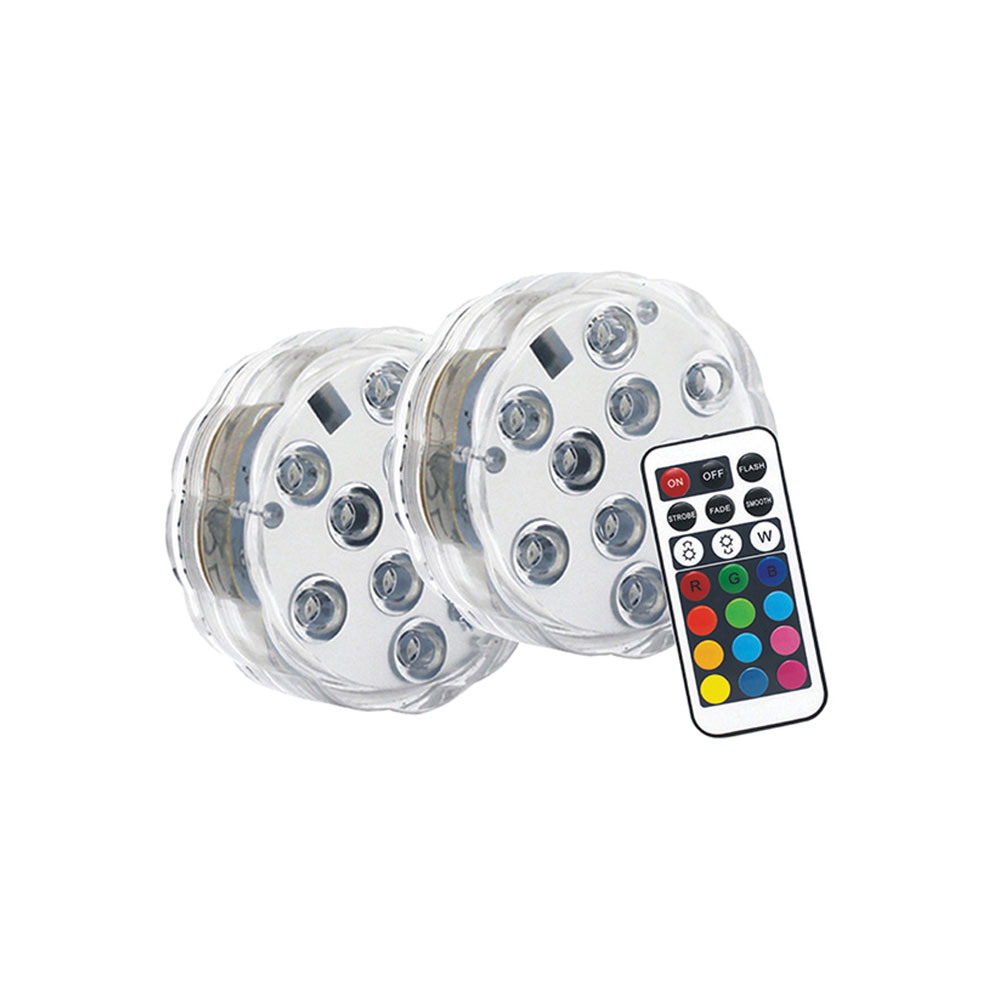 Lot de 2 Lampes flottantes à piles avec télécommande 10 LED RVB IP68