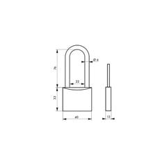 THIRARD - Cadenas à clé Ruck, laiton, intérieur, anse 1/2 acier, 40mm, 2 clés 1